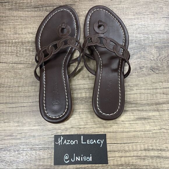Boden~Women’s~Brown Leather Flat Thong Sandal~Size 38EUR/7.5 US - Picture 7 of 9